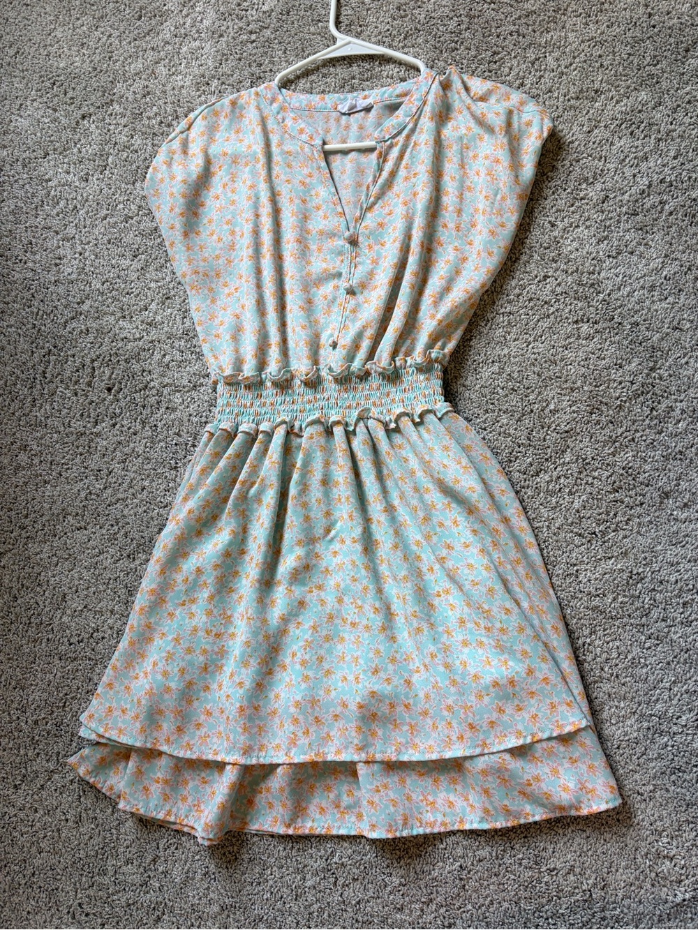 Sienna Sky Mint Blue Floral Button-Front Dress